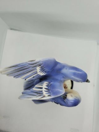 Vintage vcagco ceramics Japan Glazed Blue Birds Figurine 3
