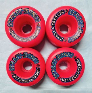 Vtg Nos Powell Peralta Street Bones Og 60mm/93a Clear Red Skateboard Wheels