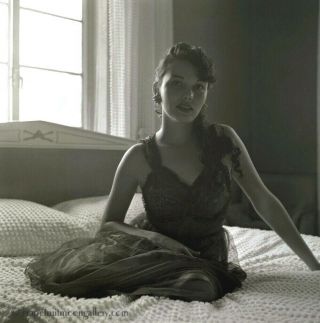 1950s Bunny Yeager Pin - Up Camera Negative Long Haired Joyce Nizzari Playmate Fab