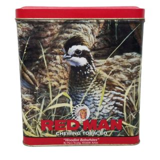 Vintage 96 Red Man Chewing Tobacco Collector Tin Bobwhite Quail Limited Edition