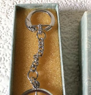 Vintage Mercedes Benz Keychain 835/925 Silver Fob Box Made in Germany 3