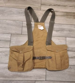 Euc Vintage Filson Tin Cloth Strap Vest Field Game Bag Sz Sup Hunting Fishing