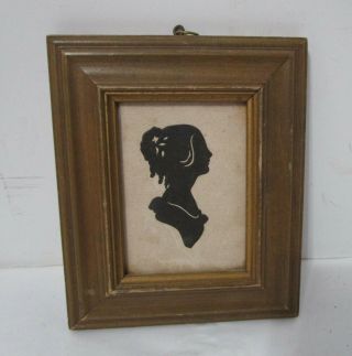 Antique 1900 Primitive Silhouette Of A Woman Paper Cut Out