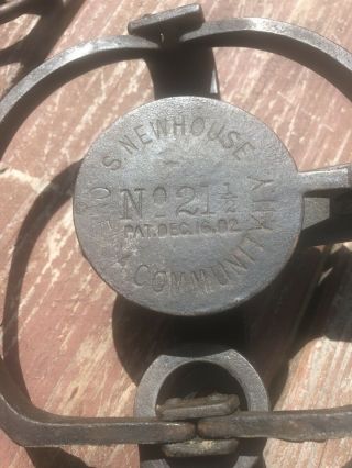 Newhouse 21 1/2 vintage trap W/stamped spring,  100 pan 2