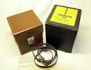 Rare Vintage Kodak Brown Leather Hard Case For Ektra Camera.  Likenew In Orig Box