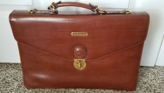 Polo Ralph Lauren Vintage Camel Leather Briefcase Attache Messenger