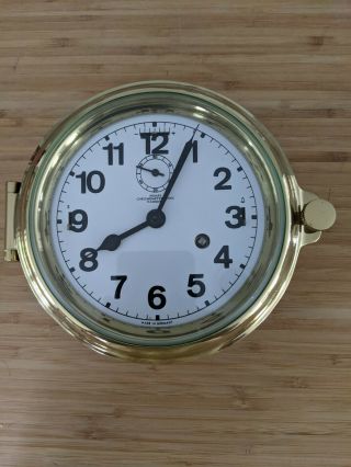 Vintage Wempe Chronometer Werke Hamburg Marine Wind - Up Ship Clock Germany