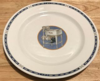 Vintage 1926 Maytag Washer Plate Syracuse China With Metal Stand Washing Machine