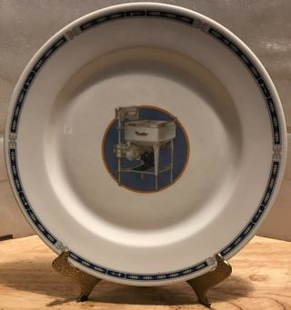 Vintage 1926 Maytag Washer PLATE Syracuse China with Metal Stand Washing Machine 2