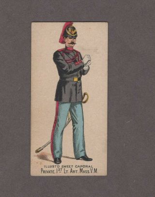 1888 Kinney Tobacco Military Series N224 Private 1st Lt.  Art.  Mass.  V.  M.