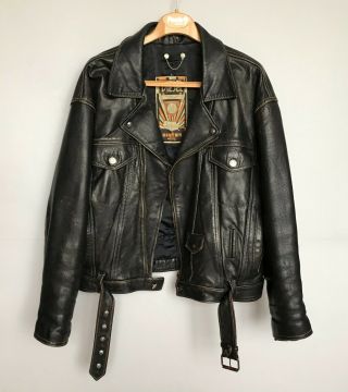 Rare Diesel Vintage Men’s Biker Leather Jacket Brown – Size L