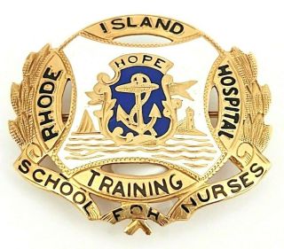 Vintage 10k Gold Rhode Island Hospital Training School For Nurses Pin 1934