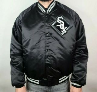 Vintage Chicago White Sox Jacket Large Chalk Line Satin Baseball 90s Starter Mlb