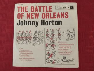 Vintage 45 Rpm Johnny Horton - The Battle Of Orleans With Sleeve