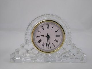 Vintage Crystal Legends By Godinger Glass Lead Crystal Large Mantle Clock