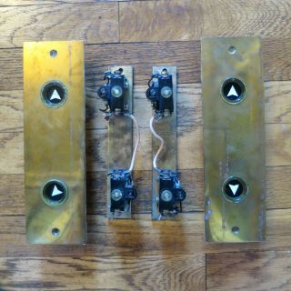 Vintage Brass Elevator Panels And Switches Complete Nr