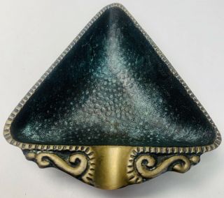 Nordia Made In Israel Brass Ashtray Vintage Triangle Hammered