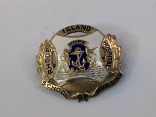 Vintage 10k Gold Rhode Island Hospital Training School For Nurses Pin 1963