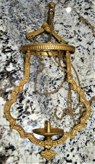 Cast Iron Horse Hanging Oil Kerosene Lamp Bracket Parts Restore Vtg Antique