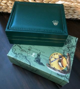 Vintage Rolex 12.  00.  71 Green Leather Watch Box & An Outer Box