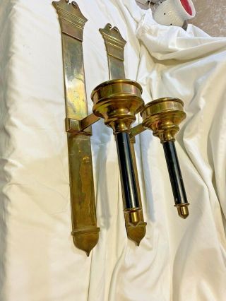 Pair Vintage Decorative Crafts Inc Brass Candle Style Wall Sconce Hand Crafted