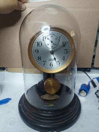 Vintage Poole Mfg.  Co.  Trade Mark Electromagnetic Clock With Glass Dome Look