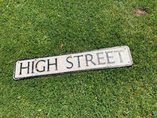 High Street Road Sign Cast Iron Vintage