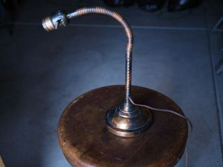 Antique Japanned Oxidized Copper Flash Faries Adjustable Desk Lamp Oc White Era