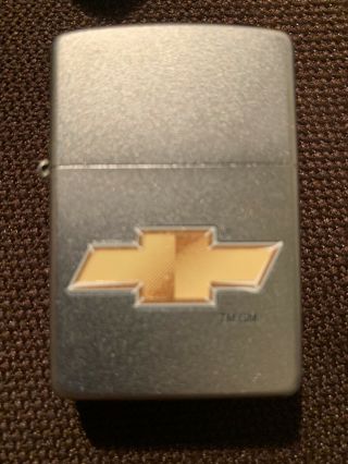 Zippo Lighter Chevy Gold Bowtie Logo GM Brushed Chrome 2003 Never Fired 2