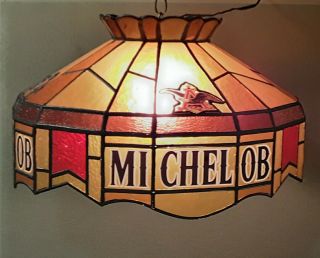 Vintage Michelob Light Beer Hanging Poker Pool Table Bar Light Pub Sign