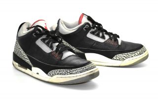 D0 Nike Air Jordan 3 Retro Og Black/fire Red - Cement Gry Shoes 854262 - 001 Sz 10.  5