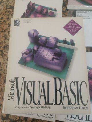 Microsoft Visual Basic 1.  0 Professional Edition Windows Software Vintage