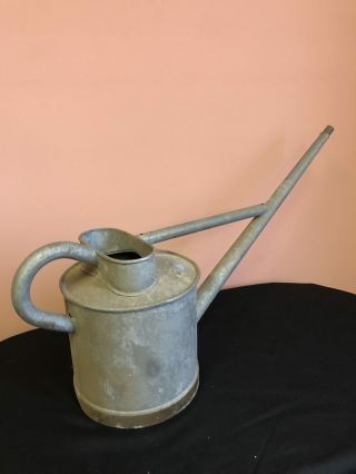 Vintage Galvanized Metal Watering Can W/ Long Spout