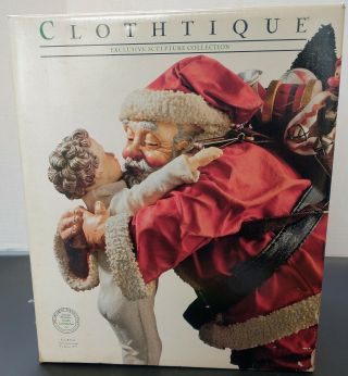 Vintage Clothtique " Hugging Santa " 3599 The Saturday Evening Post 11 1/2 "