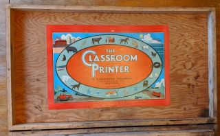 The Classroom Printer Vintage 1932 Rubber Stamps Set with Wooden Case 2