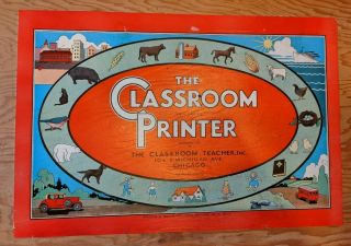 The Classroom Printer Vintage 1932 Rubber Stamps Set with Wooden Case 3