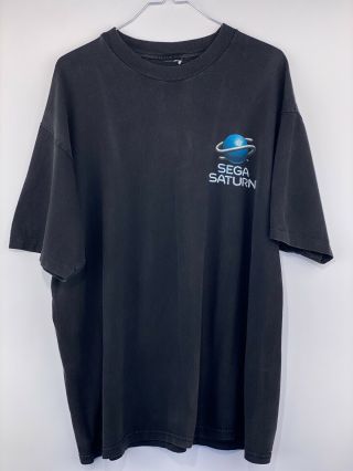 Vintage Sega Saturn Your World Promo Video Game Shirt Black Size Xl 1995