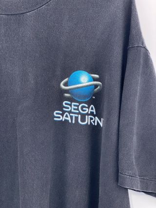 Vintage Sega Saturn Your World Promo Video Game Shirt Black Size XL 1995 2