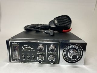 Vintage Courier Spartan Pll Cb Radio - 40 Channel - Am Ssb With Cobra Mic Cmm - 1