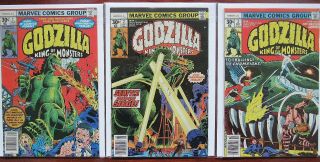 Godzilla,  King Of The Monsters (marvel - 1977) Issues 1,  2 & 3 - - Black Widow
