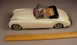 Vintage Bandai Jaguar Xk 150 Tin Litho Friction Toy Car 9.  5 " Metal Japan 1950 