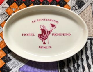 Le Gentilhomme Geneve Hotel Richemond Lake Geneva Porcelain Pin Tray Switzerland