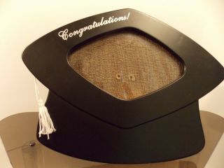 Picture Frame " Congratulations " Black Plastic Graduation Cap Design 5 3/4 X