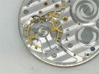 Vintage 10s 17j Hamilton 917 Nickel Pocketwatch Movement & Silver Dial,  Running