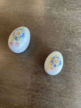 Vintage Porcelain Egg Trinket Small Jewelry Box