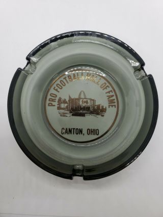 Vintage Smoked Glass Pro Football Hall Of Fame Canton Ohio 4½ " Ashtray Nfl