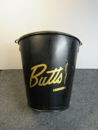 Vintage Metal Black Cigarette Bucket