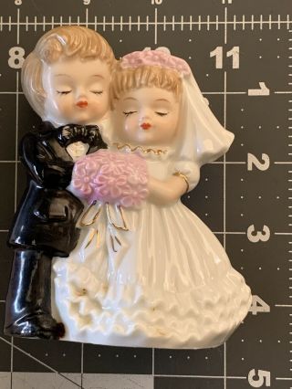 Vintage Bride & Groom Figurine Porcelain Hand Painted Collectibl 3