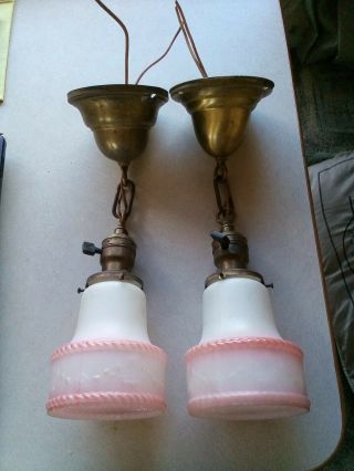 13 " Long Vintage Antique Pendant Lights Brass Socket Wired