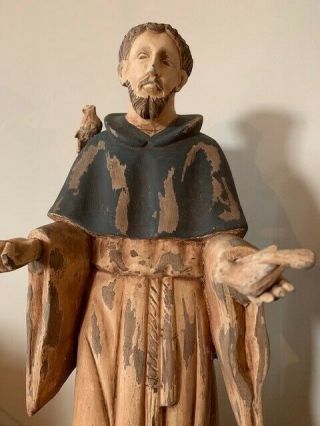 Vintage Hand - Carved Santo of Saint Francis,  Patron Saint of Animals – 24139 2